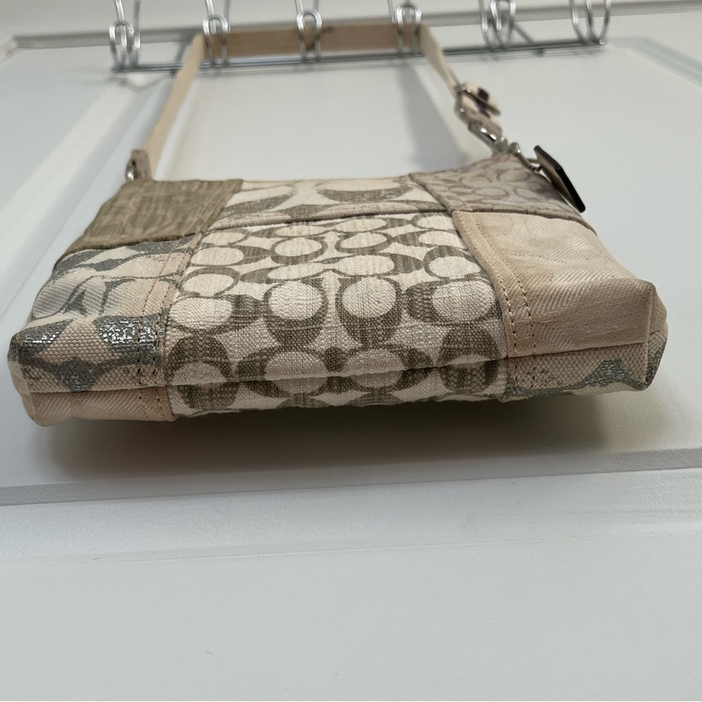 Coach Patchwork Signature Crossbody Bag in Beige, Gold, & Taupe, y2k - Picture 2 of 16